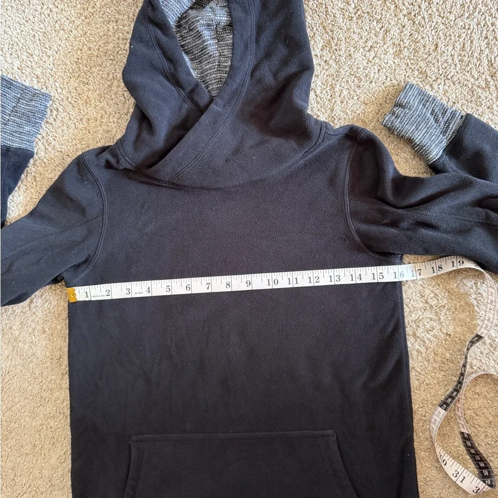 Lululemon Athletica Black/ Coco Pique Runaway Fleece Pullover Hoodie size XS EUC - Picture 13 of 14